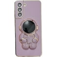 thumbnail image 1 of Creative and Cute 3D Astronaut Stand Phone case for Samsung Galaxy Note 20 Ultra 10 Pro A12 A32 M32 A20 A13 5G 4G Soft Back Cover, Light and Thin Plating Shockproof Bumper(Purple,Samsung Note 20), 1 of 7