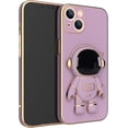 thumbnail image 1 of Creative Cute Astronaut Bracket TPU Phone case with Camera Protective Film for iPhone 14 13 12 11 8 7 6 S X XS XR Plus Pro Max Mini Popular Shockproof Protective Back Cover(Purple,11 Pro), 1 of 7