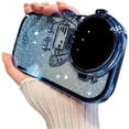 thumbnail image 1 of Creative Cute Astronaut Silicone Phone case with Camera Lens Protection Bracket for iPhone 14 13 12 11 XR Plus Pro Max Bling Comfortable Anti-Scratch Spaceman Back Cover(Blue,12 Pro), 1 of 8