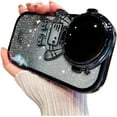 thumbnail image 1 of Creative Cute Astronaut Silicone Phone case with Camera Lens Protection Bracket for iPhone 14 13 12 11 XR Plus Pro Max Bling Comfortable Anti-Scratch Spaceman Back Cover(Black,14 Pro), 1 of 8