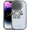 thumbnail image 1 of Creative Cute Astronaut Silicone Phone case with Camera Lens Protection Bracket for iPhone 14 13 12 11 XR Plus Pro Max Fashion Comfortable Anti-Scratch Spaceman Back Cover(Black B,14 Plus), 1 of 8