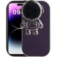 thumbnail image 1 of Creative Cute Astronaut Silicone Phone case with Camera Lens Protection Bracket for iPhone 14 13 12 11 XR Plus Pro Max Fashion Comfortable Anti-Scratch Spaceman Back Cover(Purple,13 Pro max), 1 of 8