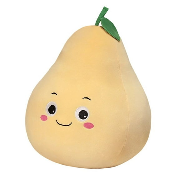 Creative Cute Pear Shape Plush Pillow with Adorable Facial Expression Soft Pp Cotton Filling Comfortable for Bed Sofa Decor and Holiday Gifts