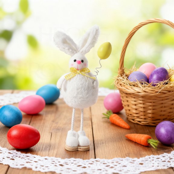 Creative And Cute Plush Easter Bunny Ornaments For Home Decoration And Window Display, Soft And Adorable Design With Premium Plush Fabric And Exquisite Details, Versatile Hanging