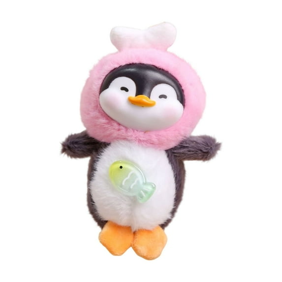 Creative And Cute Vinyl Plush Penguin Doll Toy Ornaments School Bag Hanging Decorations Holiday Gifts, Dual-Material Craftsmanship Smooth Glossy Vinyl Back Soft Velvet Belly