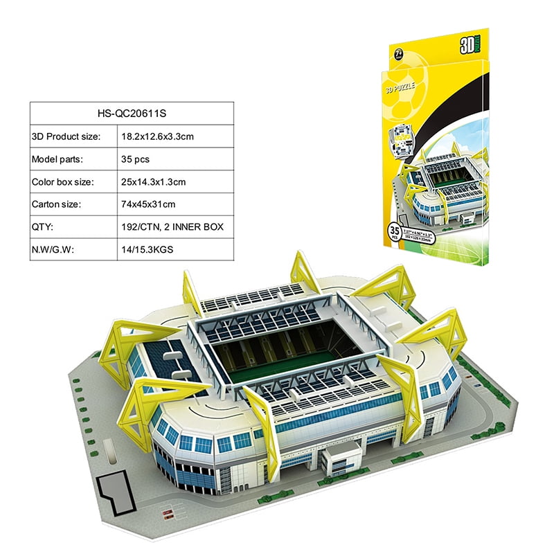 Paper Puzzle Model Creative DIY 3D Paper Puzzle Football Field Stadium Assembled Model ...