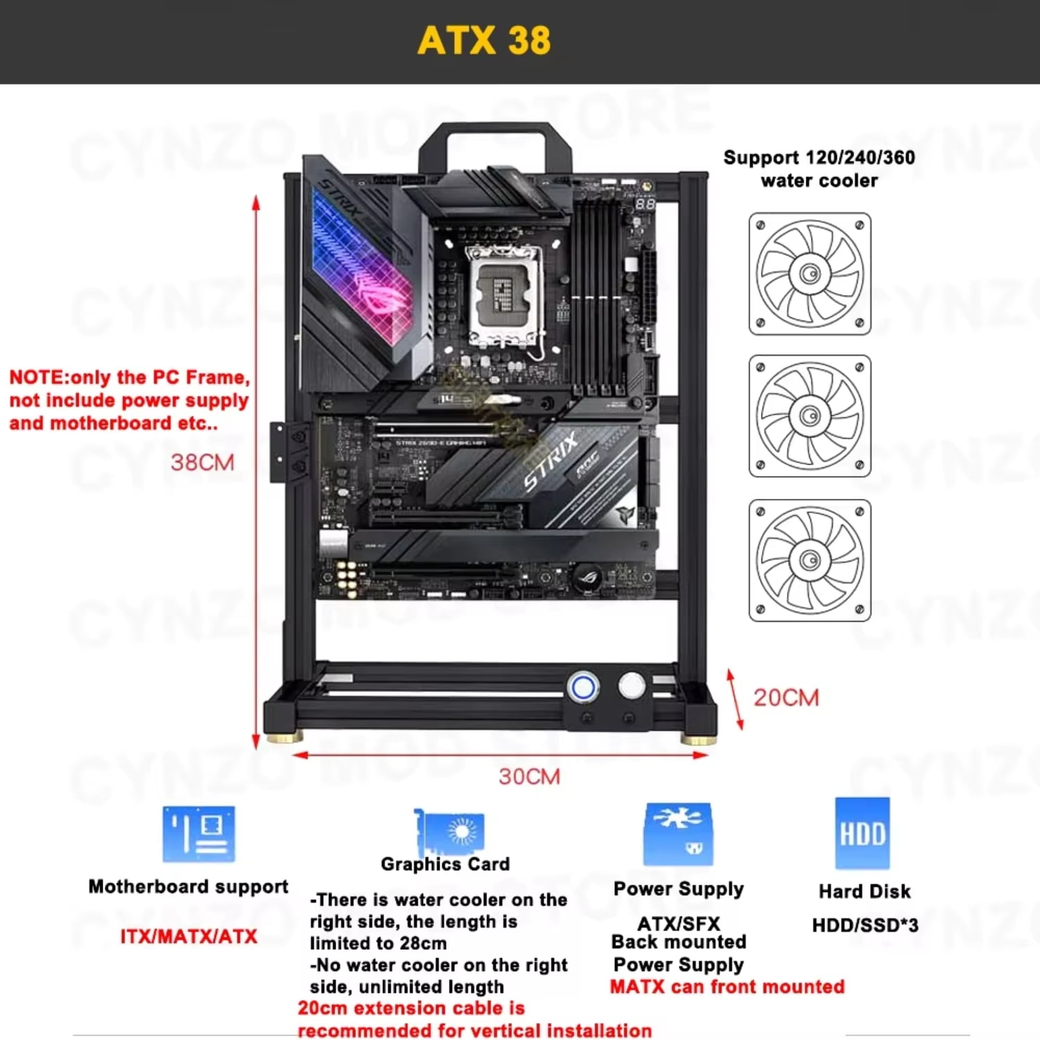 Creative Diy Aluminum Open Frame Gamers Cabinet Mod Itx Matx Atx Eatx Tower Gaming Computer