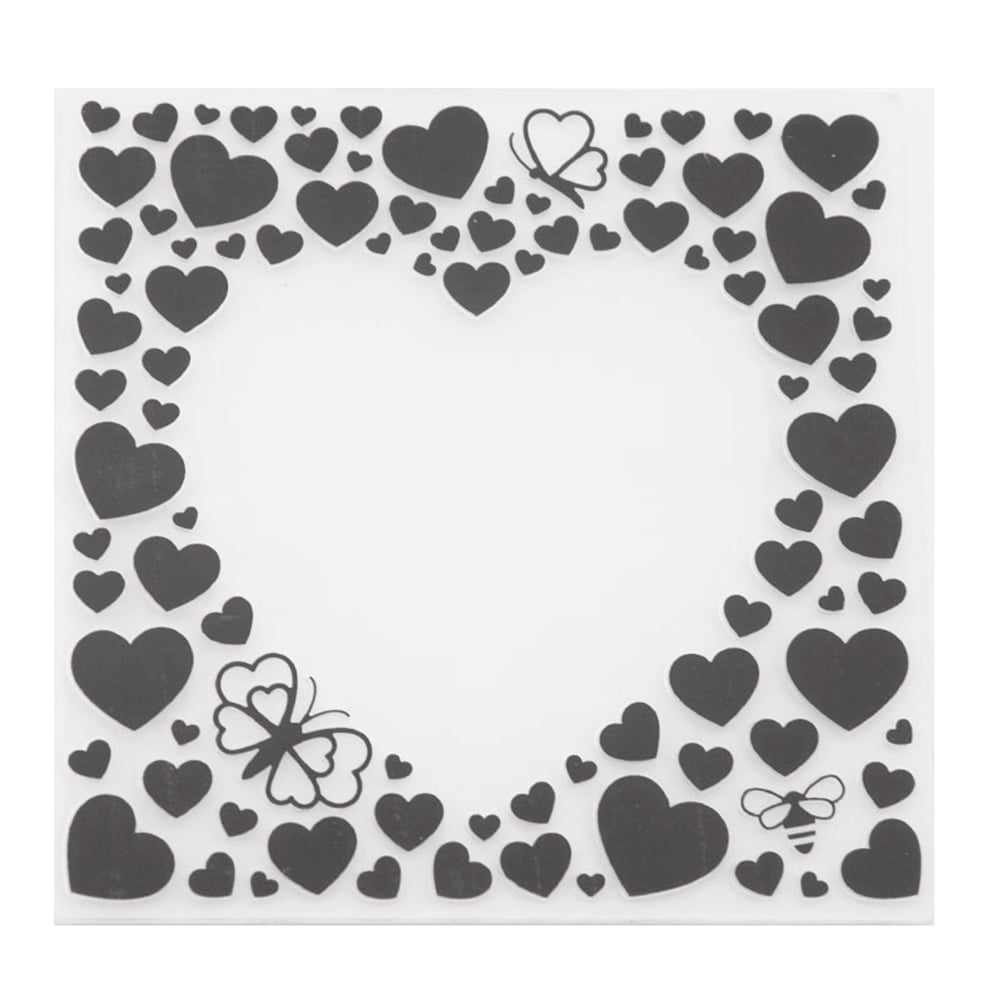 Creative DIY Bump Embossing Dies Plastic Heart Template Stencil Folder
