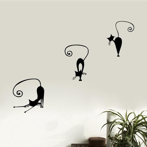 Creative DIY Cat Wall Stickers Bedroom Self Adhesive Removable Sticker Home Decor Living Room Sofa Decorative Wallpaper 43x56cm