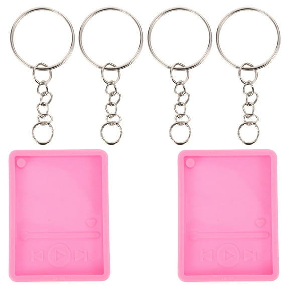 SHOWERORO DIY Keychain Kit Silicone Resin Casting Molds 2pcs