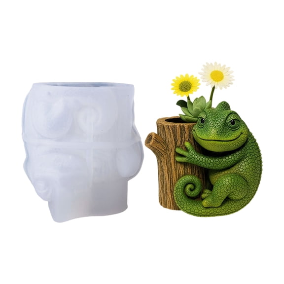 Creative DIY Silicone Stump Shaped Mold For Ornamental Planters Compatible With Resin Concrete And Cement Crafts