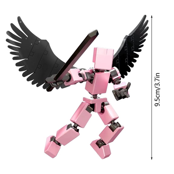 Creative Decompression Desktop Ornament - Red 3D Printed Mobile Doll Figure - Fully Articulated Robot Model for Collectors and Professional Display