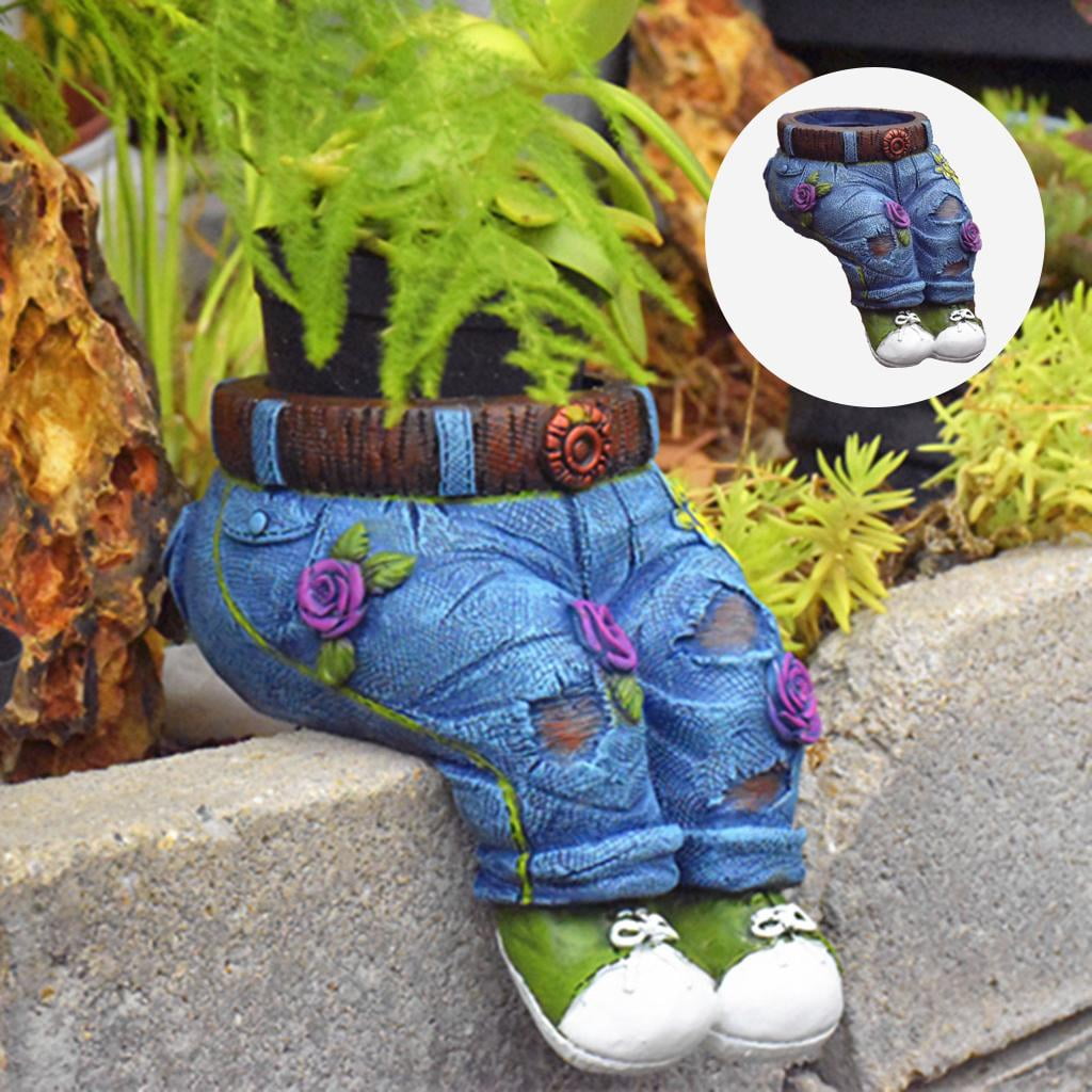 Creative Denim Pants Resin Flower Pot,Outdoor Indoor Garden Cute ...