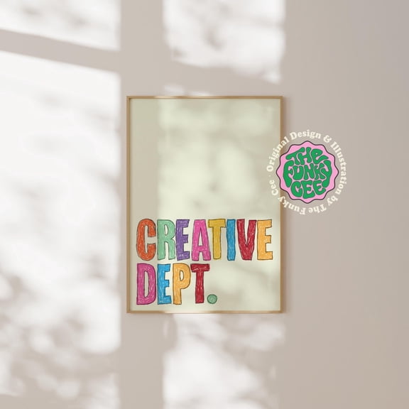 Creative Department Trendy Hand drawn Playful Office Decor, Unframed Paper Print Size 8x12