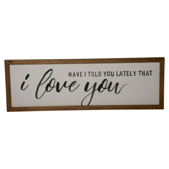 Creative Design 36" White and Black Antique Rectangular "I Love You" Wall Sign