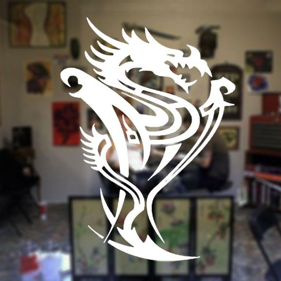 Creative Design Dragon Wall Sticker Vinyl Animal Home Decor Living Room Door Window Decals Tattoo Shop Murals Kids Bedroom 42x58cm