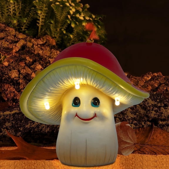 NIWEITA Solar-Powered Outdoor Mushroom Statue with Waterproof LED Lights, Resin  Sculpture, Suitable for Ponds, Courtyards, and Lawns Garden