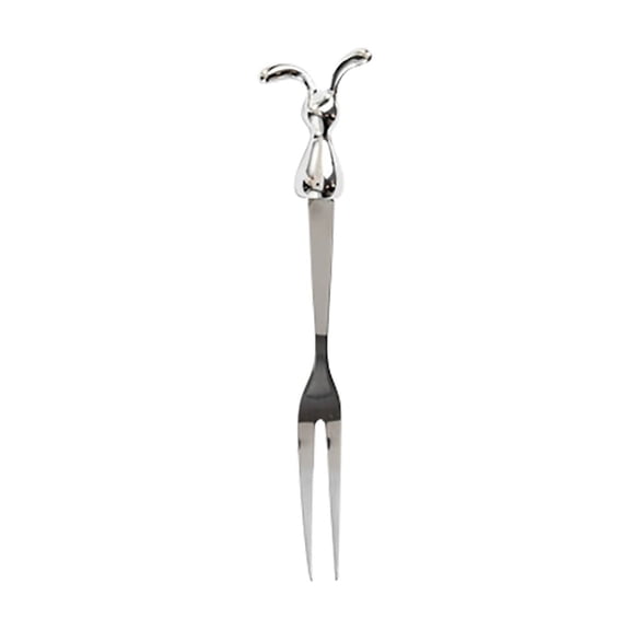 Creative Design Stainless Fruit Forks For Kids Dessert, Ergonomic Handle Cake Snack Serving Tool, Dishwasher Safe Utensils For Home Kitchen (C)