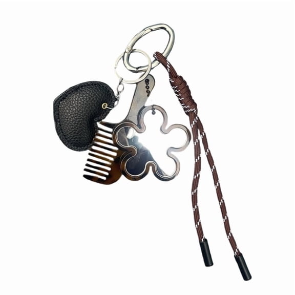 Creative Designs Multifunctional Keychain Comb Mirror Portable Hair Tool and Cosmetic Accessory for Daily Use Items