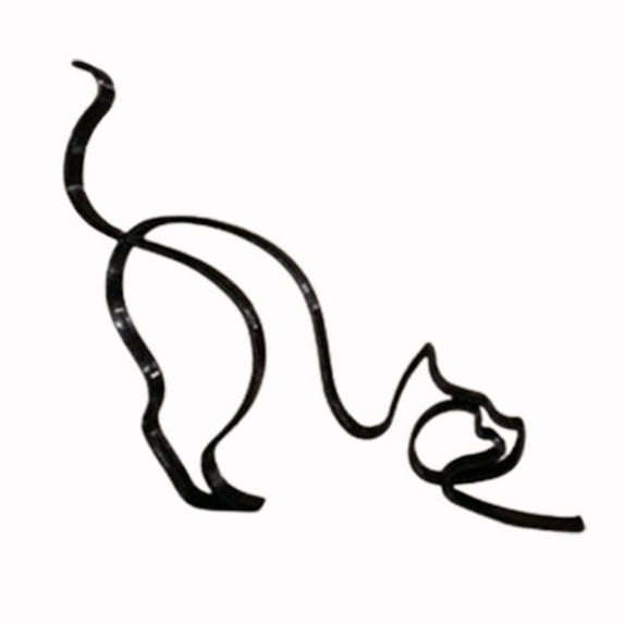 Creative Desktop Decoration Metal Minimalist Art Art Sculpture Cat Sculpture Abstract Line Ornament Cat Decoration
