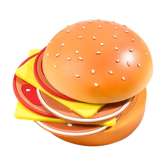Creative Desktop Insulation Mat Set Hamburger Shaped Drink Coasters Heat Resistant Tableware for Home Office Use