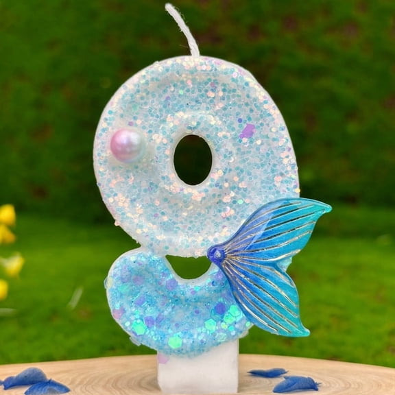 Creative Digital Birthday Candle Cake Decoration Fantasy Fishtail Party Candle DIY Birthday Party Essentials