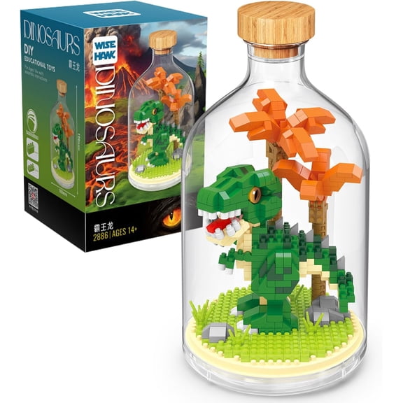 Creative Dinosaur Toy Building Set,Adult Mini Animal Friend Set,Party Favors Gift for Friends, Dinosaur Lover Office Home Decor Building Block Kits,New Year Easter Birthday Gift for Family