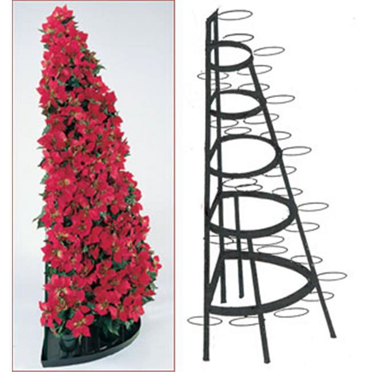 5' Green Powder Coated Steel Half Round Display Tree
