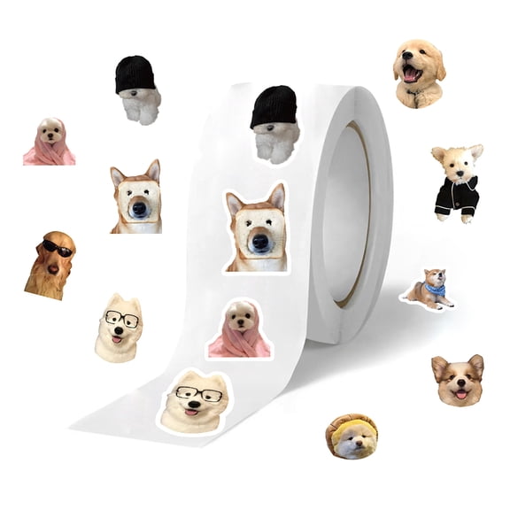 Creative Dog Face Stickers Paper Tape For Scrapbook Envelope Sealing Art And Craft Easy Peels Remove Design Sticker