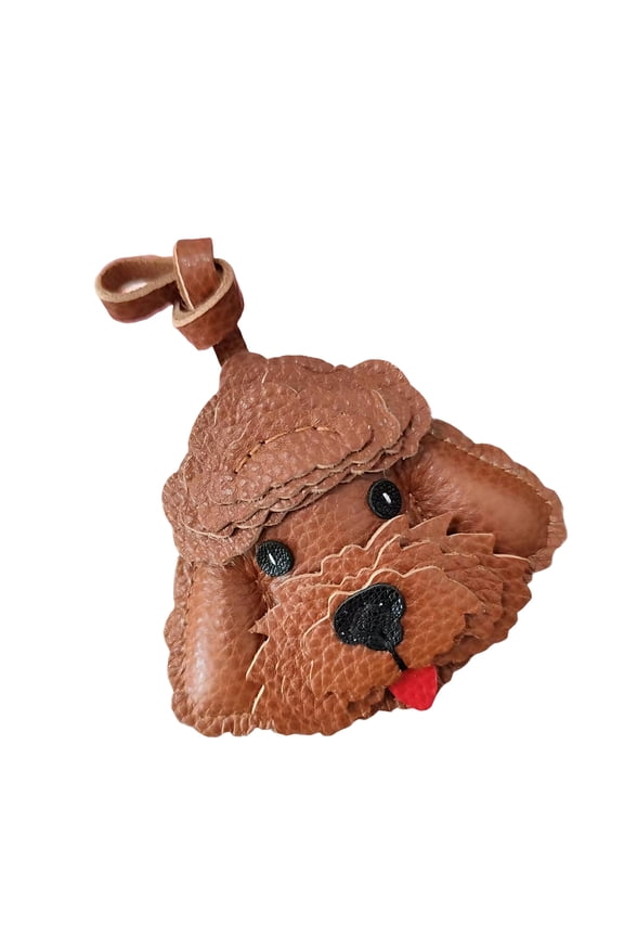 Creative Dog Inspired Key Holder PU Leather Keychain Multipurpose Decorative Charm for Purse Backpack or Vehicle