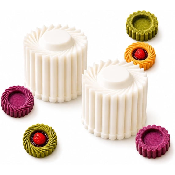 Creative Double-Ended Pastry Mold, 2-in-1 Double Sided Pastry & Mooncakes Mold, Detachable ABS Moon Cake Mold Press, Easy Cleaning, Household Pastry DIY for Family Baking, 2 Pcs