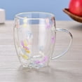 thumbnail image 1 of Creative Double Wall Glass Cup Real Flower Conch Flash E2 Glass Filler Cups L5O4, 1 of 8