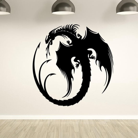 Creative Dragon Wall Sticker Art Wall Background Decoration Vinyl Autocollant Mural Removable Wall Stickers Rooms 58x58cm