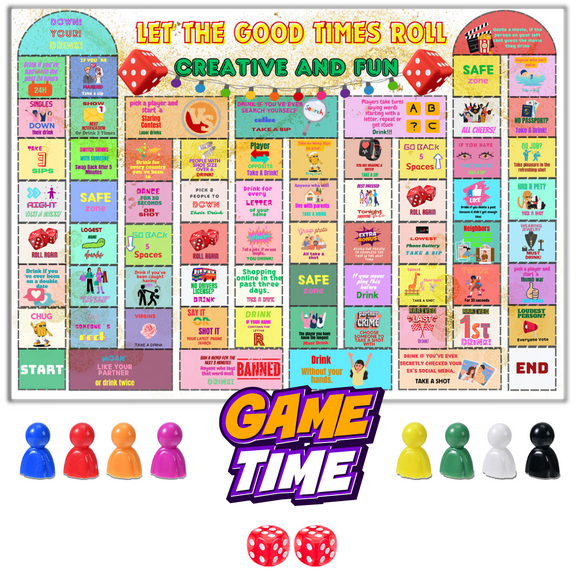 Creative Drinking Board Games for Adults Fun Adult Party Board Games for Bachelorette, Birthdays & Game Night!-69 Wild Prompts, Leather Mat & Custom Bag 2-8 Players,Ship from Local