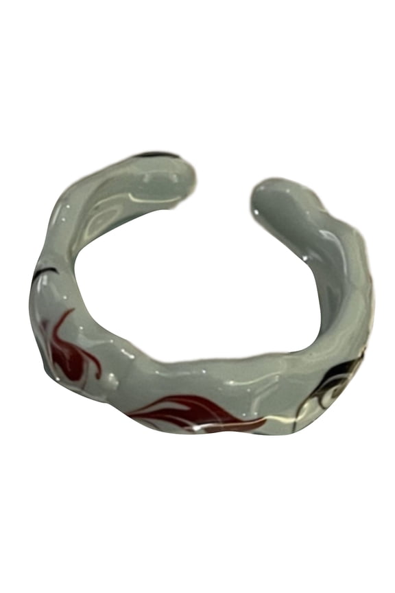 Creative Drip Oil Open Rings with Gold Foil Distinctive Adjustable Size Rings Statement Jewelry Festival Gift for Women