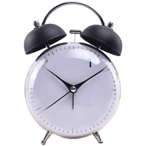 Creative Drum Shape Loud Bell Alarm Clock for Students with Night Light Silent