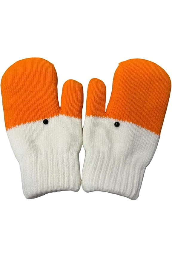Creative Duck-Head Knitted Gloves, Silly Goose Cute Winter Gloves, Warm & Soft Knit Mittens for Cold Days(1 PCS)
