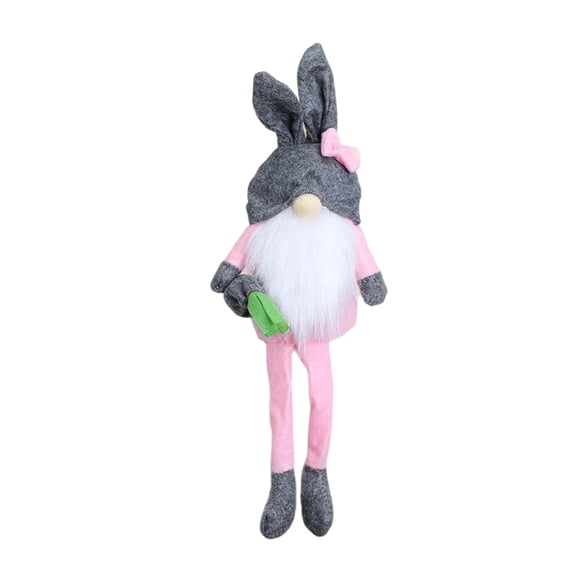 Creative Easter Bunny Decor – Faceless Pink Dwarf Figurine with Long Ears, Whimsical Garden & Home Display Piece