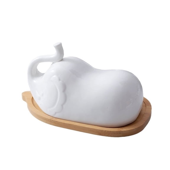 Creative Elephant Shape Butter Plate with Lid Restaurant Hotel Tableware Cheese Cheese Snack Plate