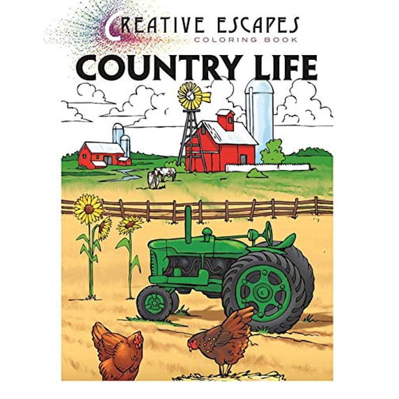 Pre-Owned Creative Escapes Coloring Book: Country Life Paperback