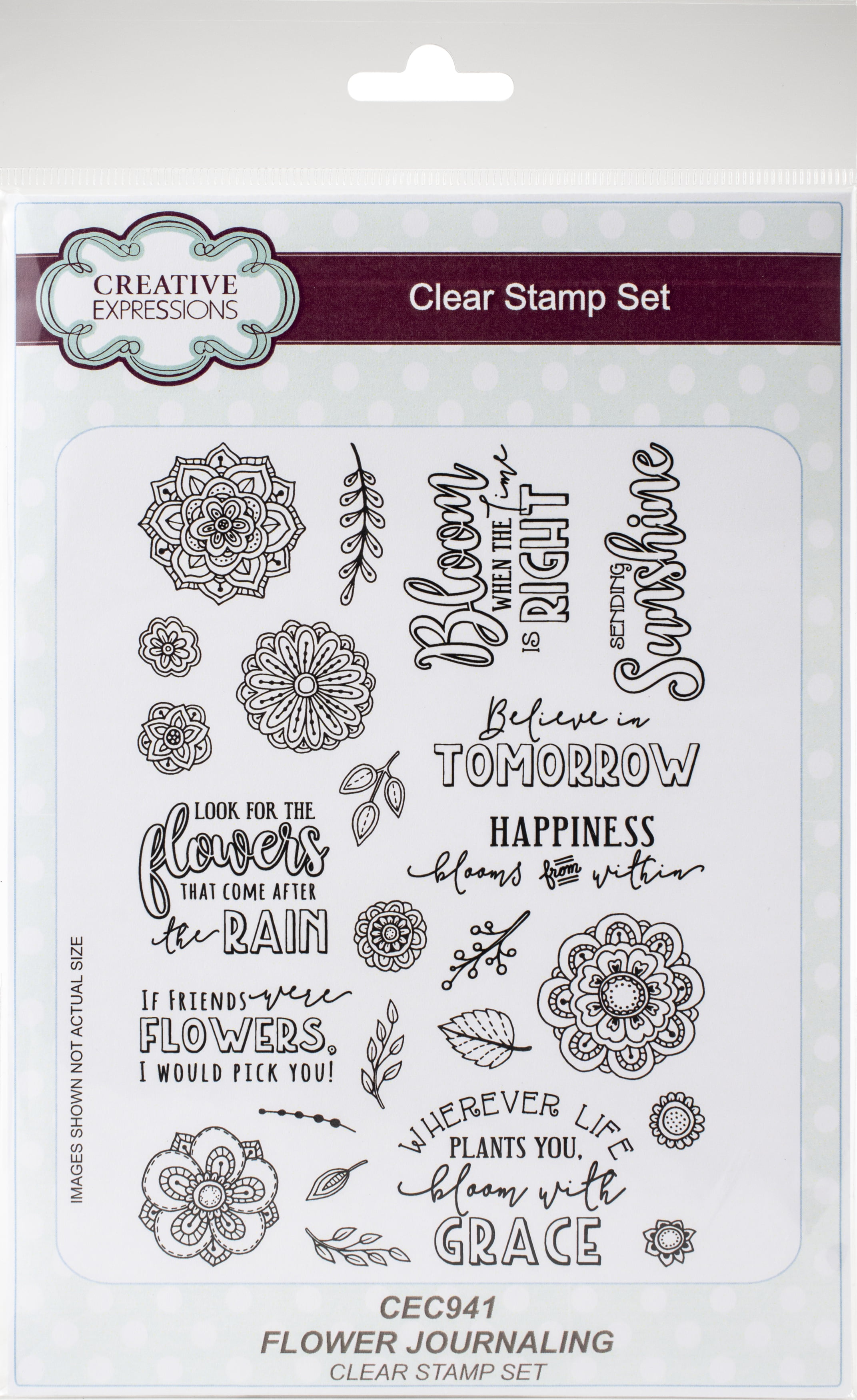 Creative Expressions A5 Clear Stamp Set - Flower Journaling