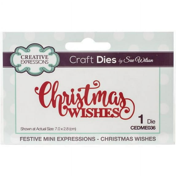 Creative Expressions CEDME036 Festive Mini Expressions Craft Dies by Sue Wilson, Christmas Wishes