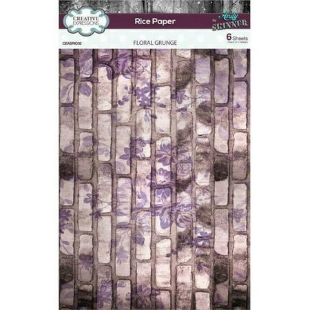 Creative Expressions CERIC02 Rice Paper A4 by Andy Skinner-Floral Grunge - Pack of 2