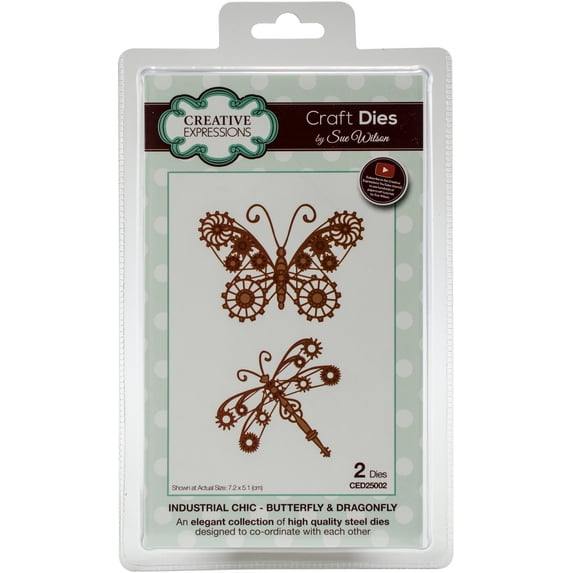 Creative Expressions Craft Dies By Sue Wilson-Industrial Chic-Butterfly & Dragonfly