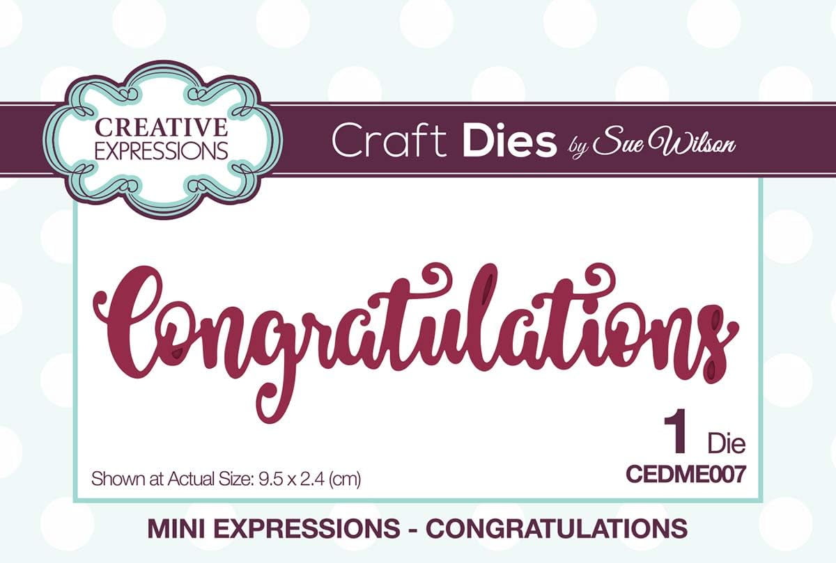 Creative Expressions Craft Dies By Sue Wilson-Mini Expressions-Congratulations