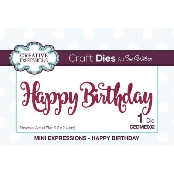 Creative Expressions Craft Dies By Sue Wilson-Mini Expressions-Happy Birthday