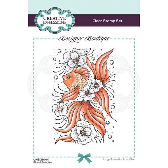 Creative Expressions Designer Boutique Collection Floral Bubbles A6 Clear Stamp