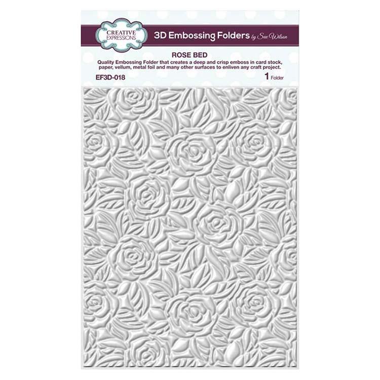 Creative Expressions Embossing Folder 3D 5 3/4 x 7 1/2 Rose Bed ...