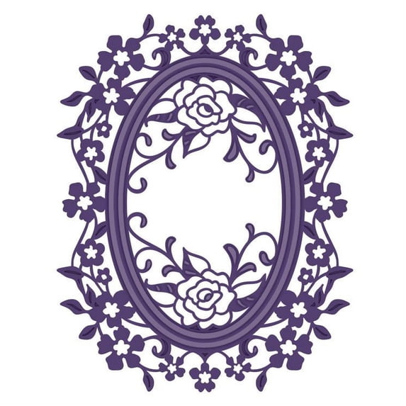 Creative Expressions Frames and Tags Collection Rose Oval