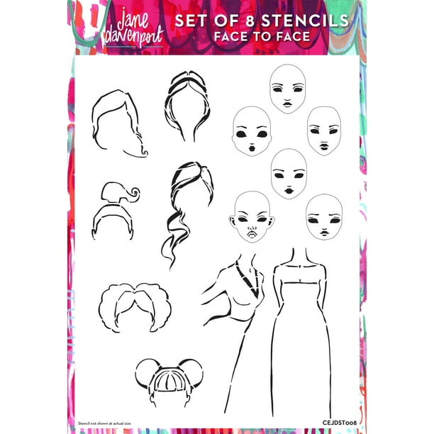 Creative Expressions Jane Davenport Face to Face Stencil Collection Set of 8 - Walmart Business Supplies creative-expressions-jane-davenport-face-to-face-stencil-collection-set-of-8-walmart-business-supplies